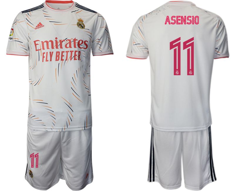 Men 2021-2022 Club Real Madrid home white #11 Adidas Soccer Jersey